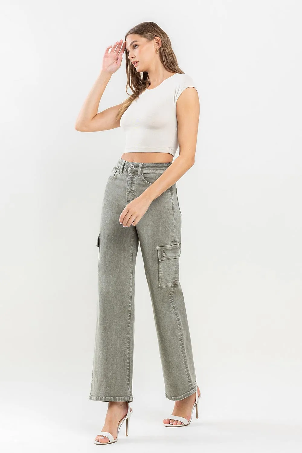 90's Super High Rise Cargo Jeans