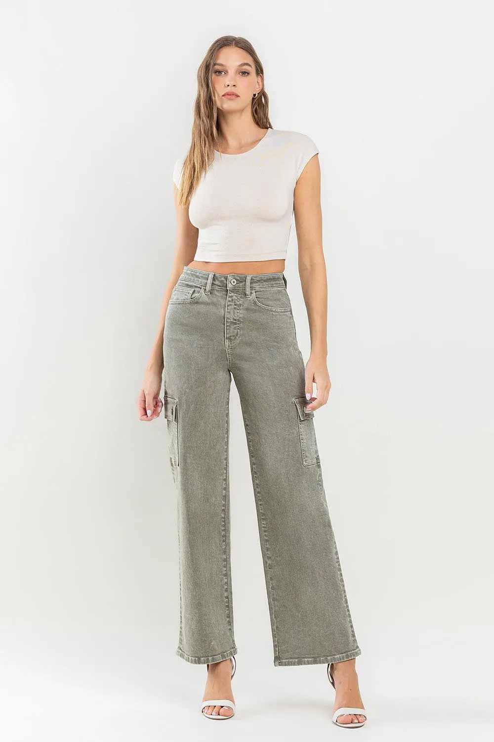 90's Super High Rise Cargo Jeans