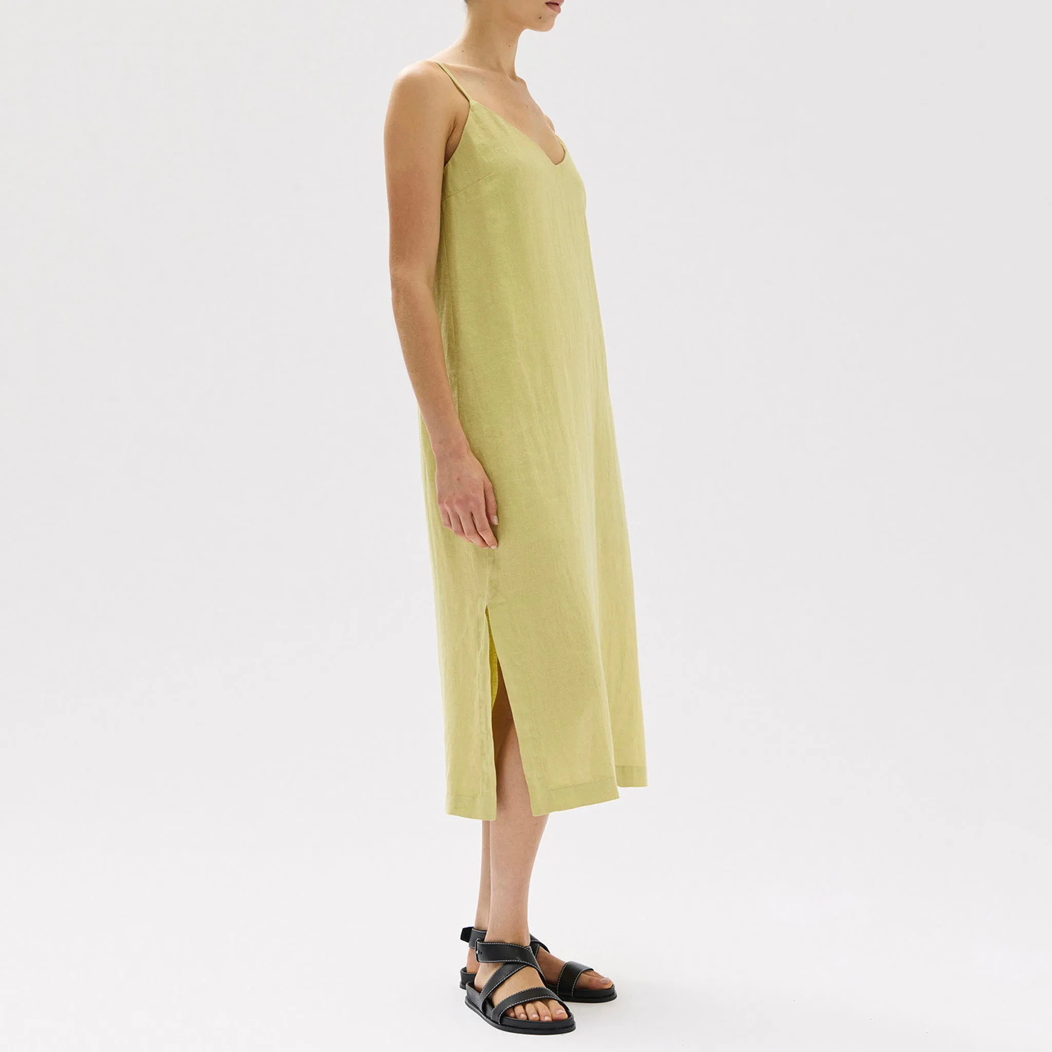 Assembly Label Vallory Linen Slip Dress - Pear