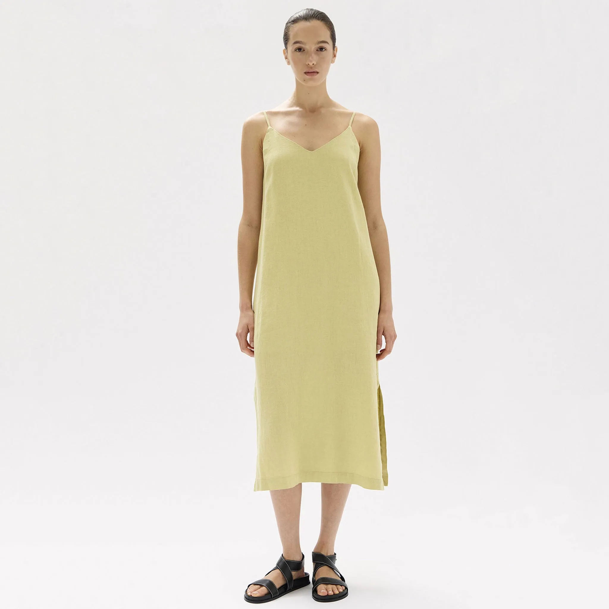 Assembly Label Vallory Linen Slip Dress - Pear