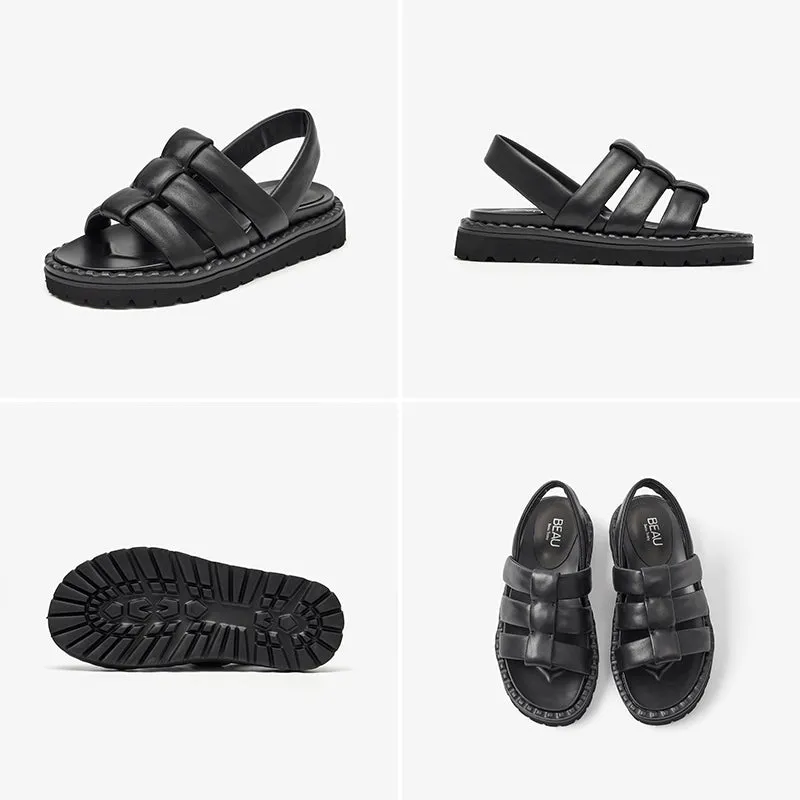 BeauToday Open Toe Chunky Sandals for Women