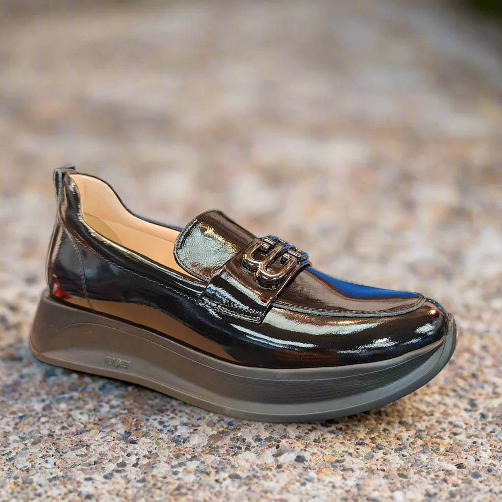 Bioeco Sporty Loafer Black Patent Leather Slip On 6754