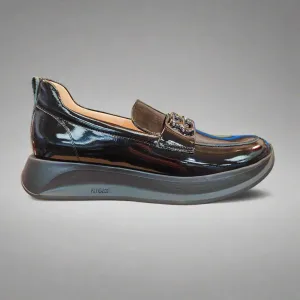 Bioeco Sporty Loafer Black Patent Leather Slip On 6754