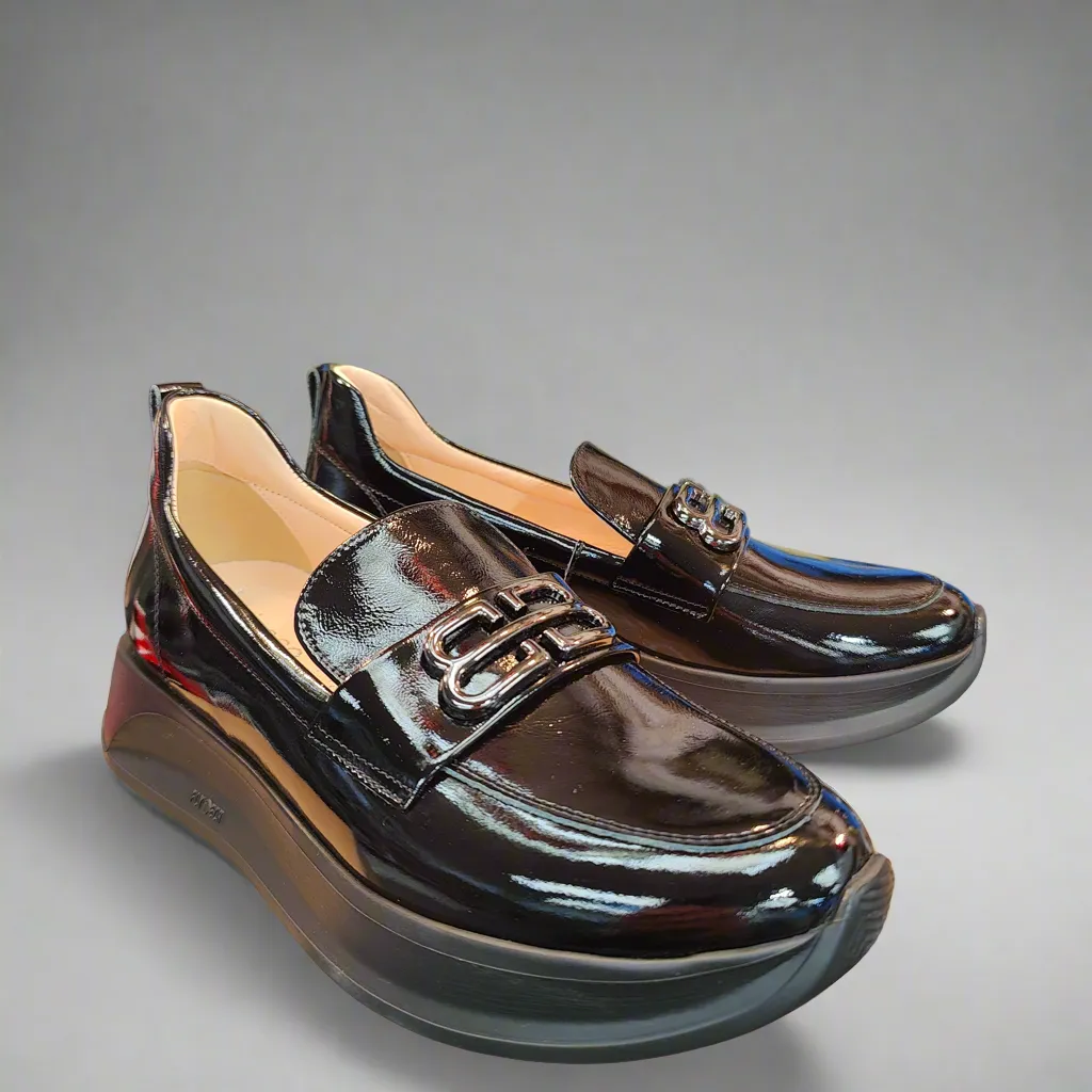 Bioeco Sporty Loafer Black Patent Leather Slip On 6754