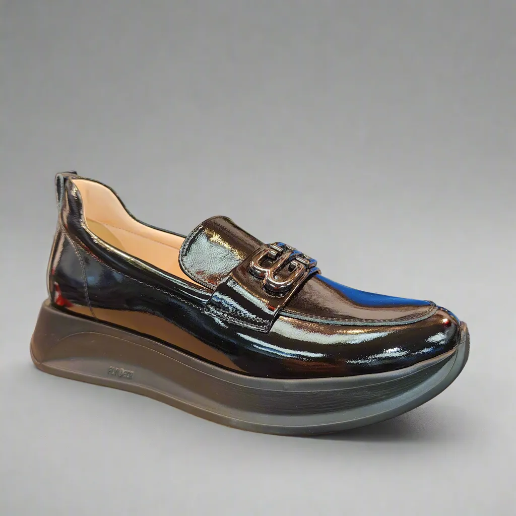Bioeco Sporty Loafer Black Patent Leather Slip On 6754