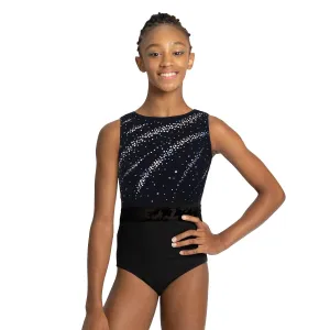 Black Lace Sparkly Sequin Gymnastics Leotards for Girls, Adult, Child With Shorts