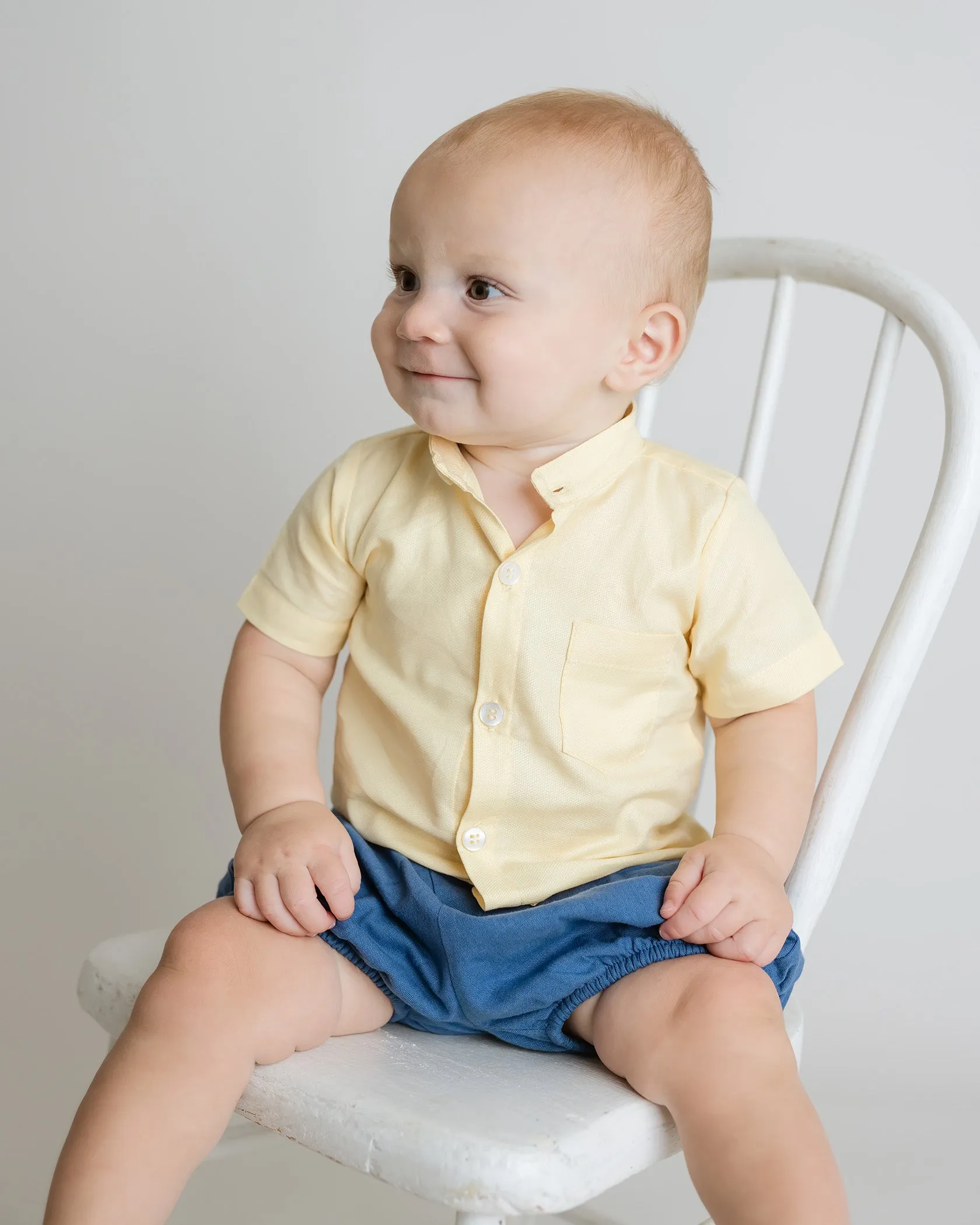 Blue Linen Diaper Cover