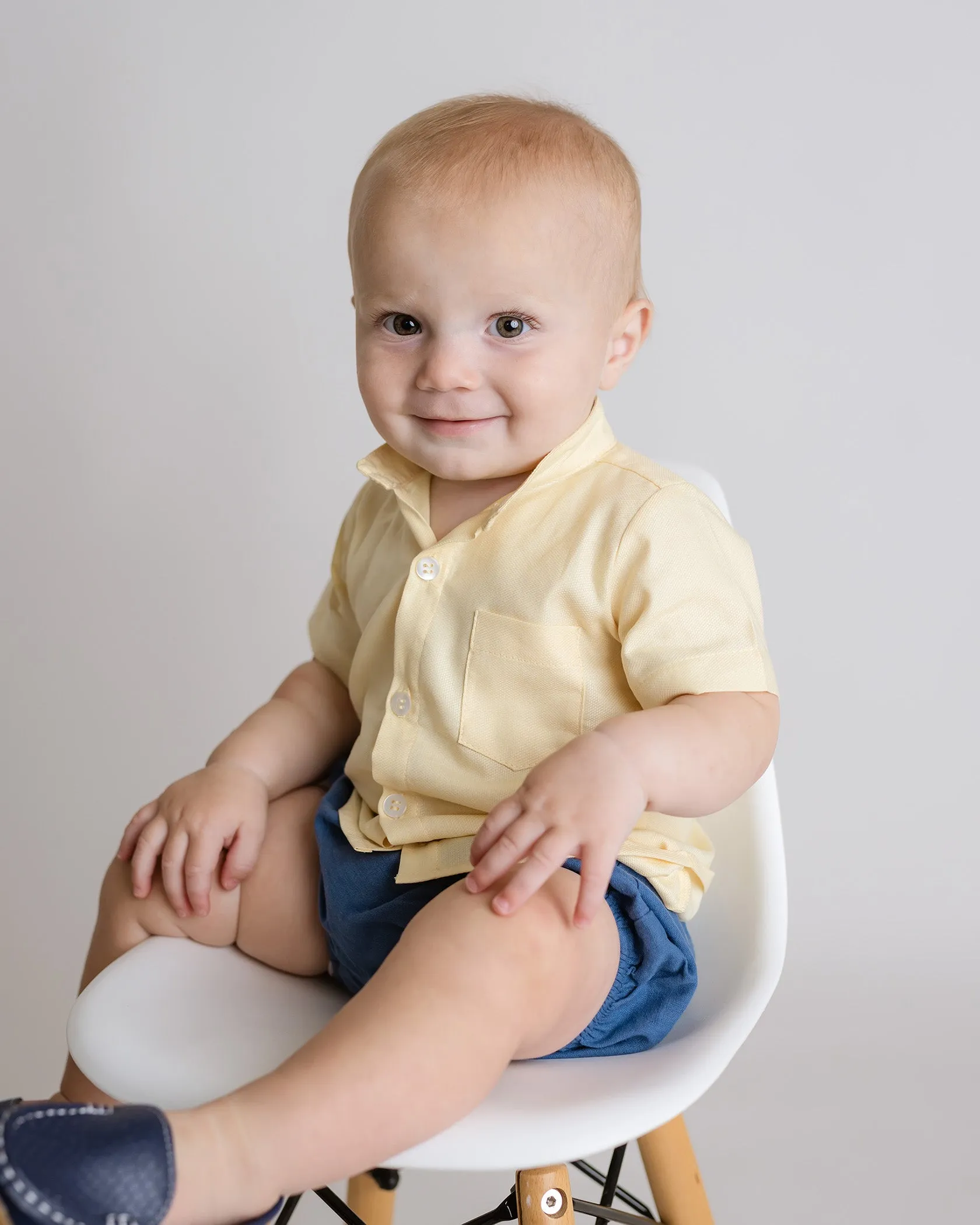 Blue Linen Diaper Cover