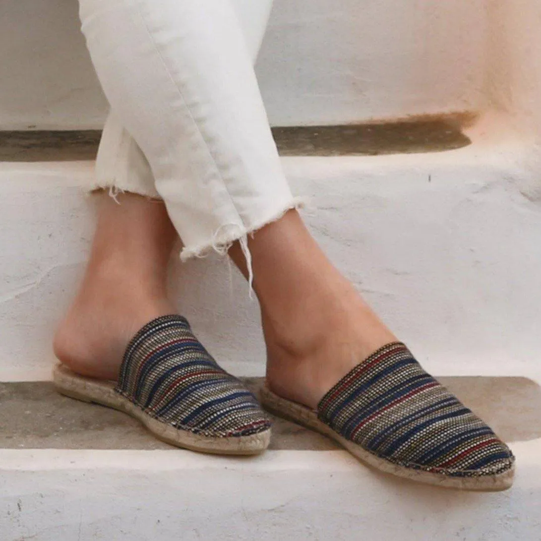 Boho Espadrilles Mules - Blue