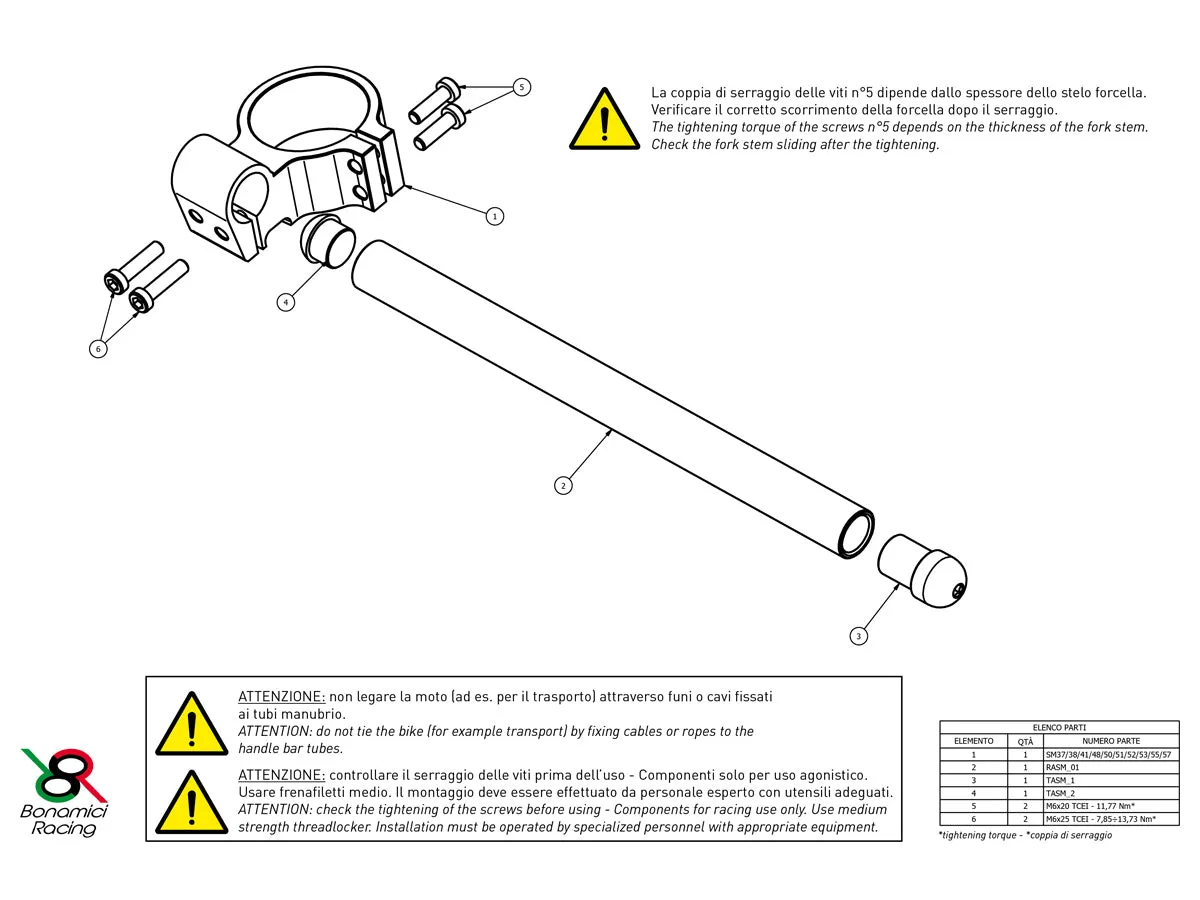 BON-SM53PV4 - Bonamici Clip-on Handlebars Panigale V4