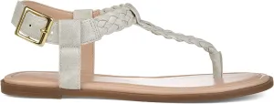 Brinley Co. Womens Braided T-Strap Sandal  Color Grey Size 7M