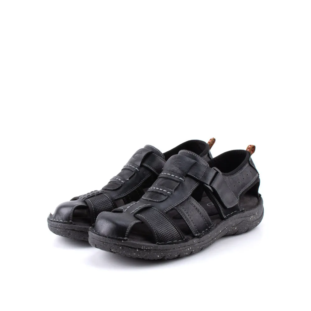 camel active Leather Covered Top Sandals Men Black BURTON 892408-ES3SV-1