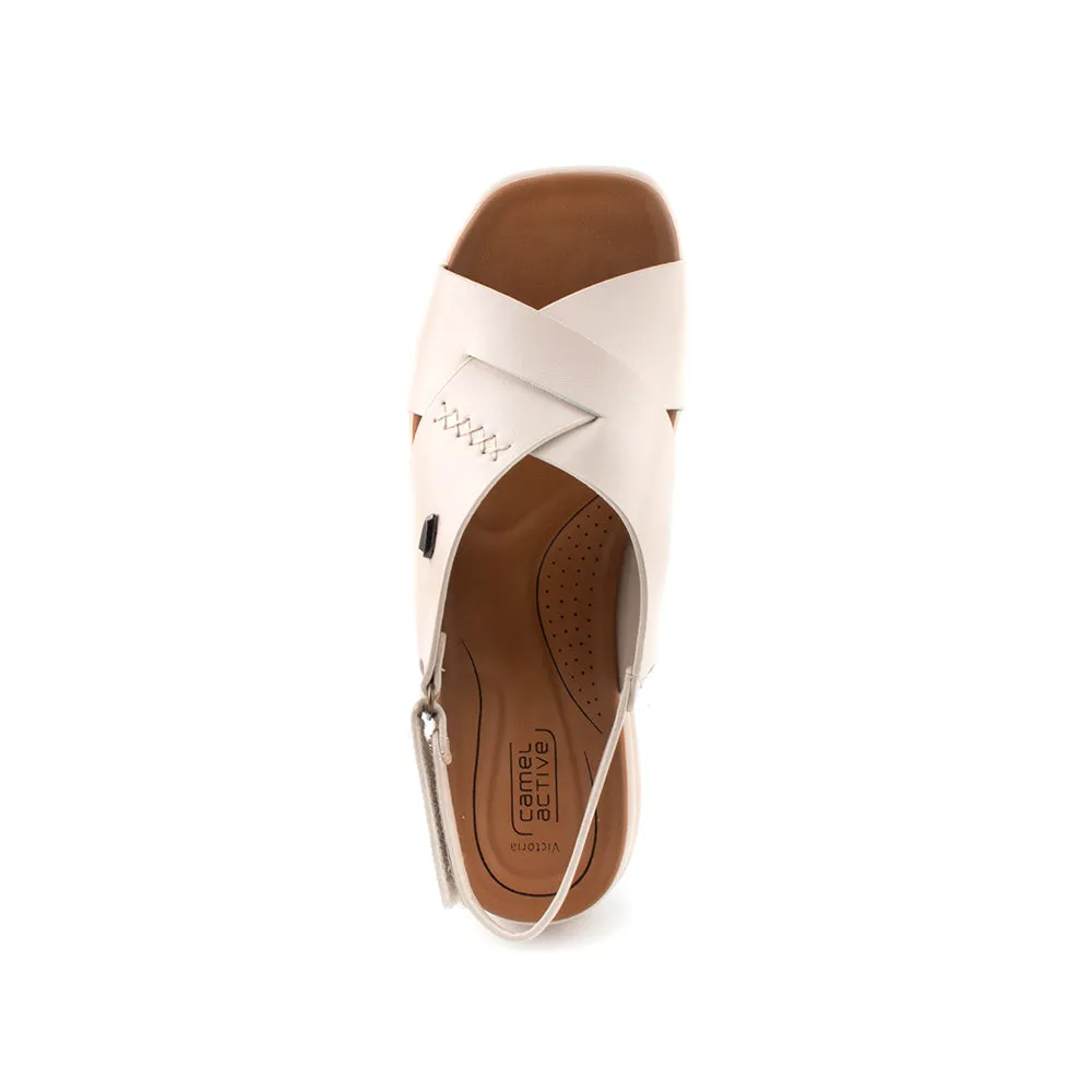 camel active Women Victoria Cross-Strap Comfort Sandals -782401-YR01SV-0-WHITE