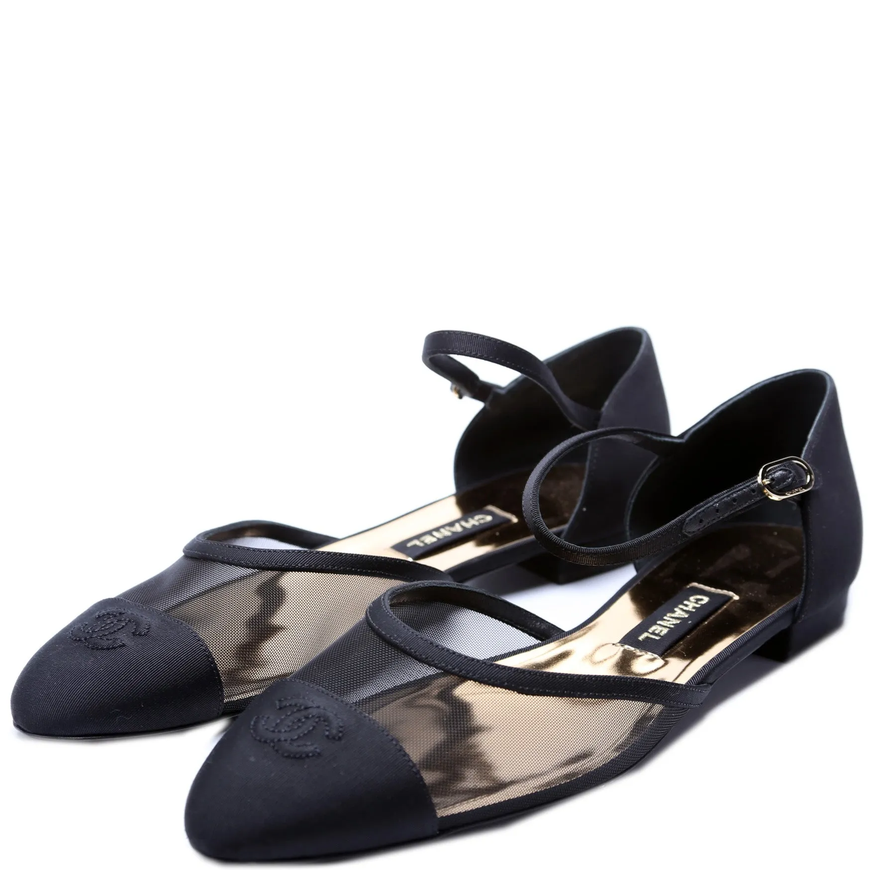 Cap Toe CC Mesh Grosgrain Sandals Size 41