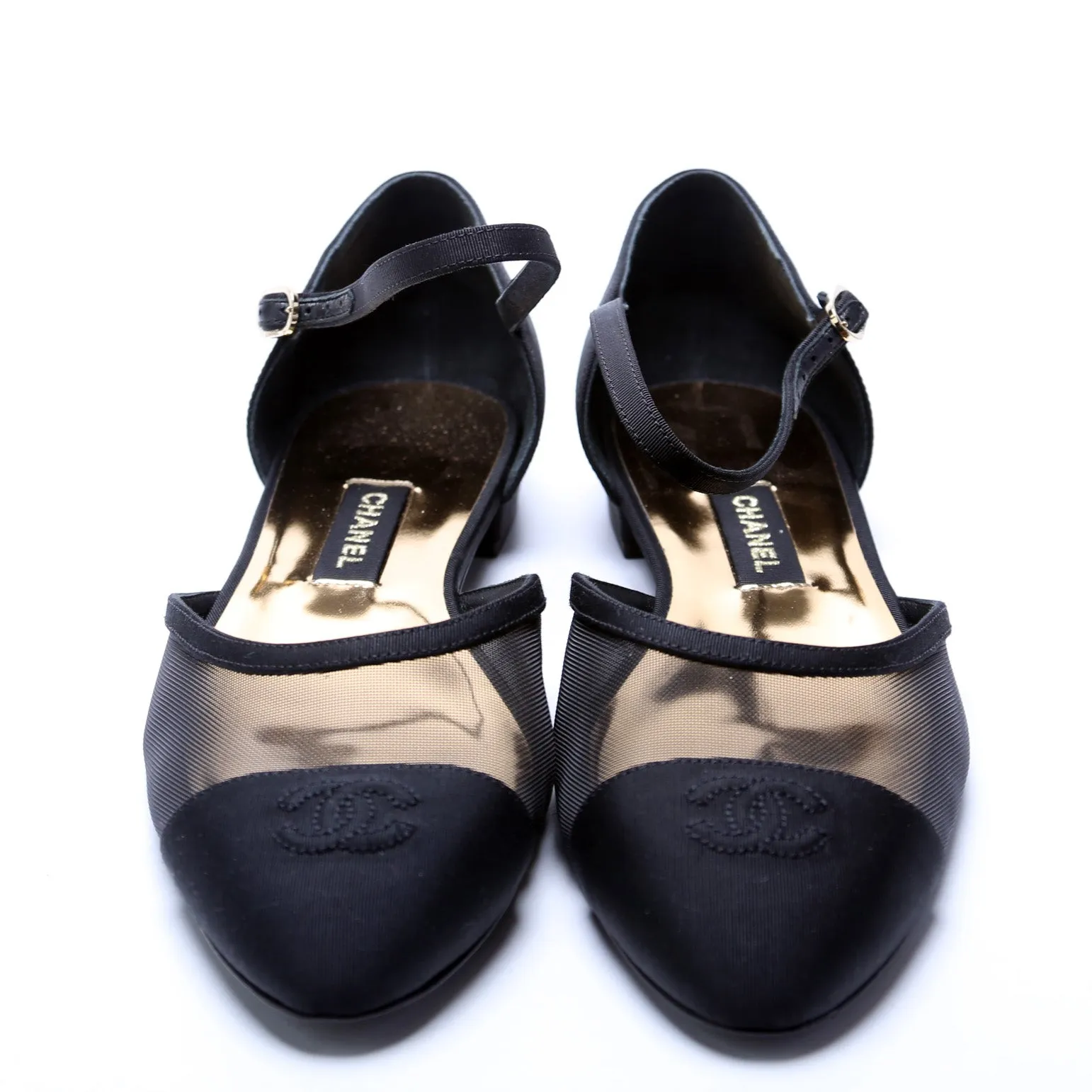 Cap Toe CC Mesh Grosgrain Sandals Size 41