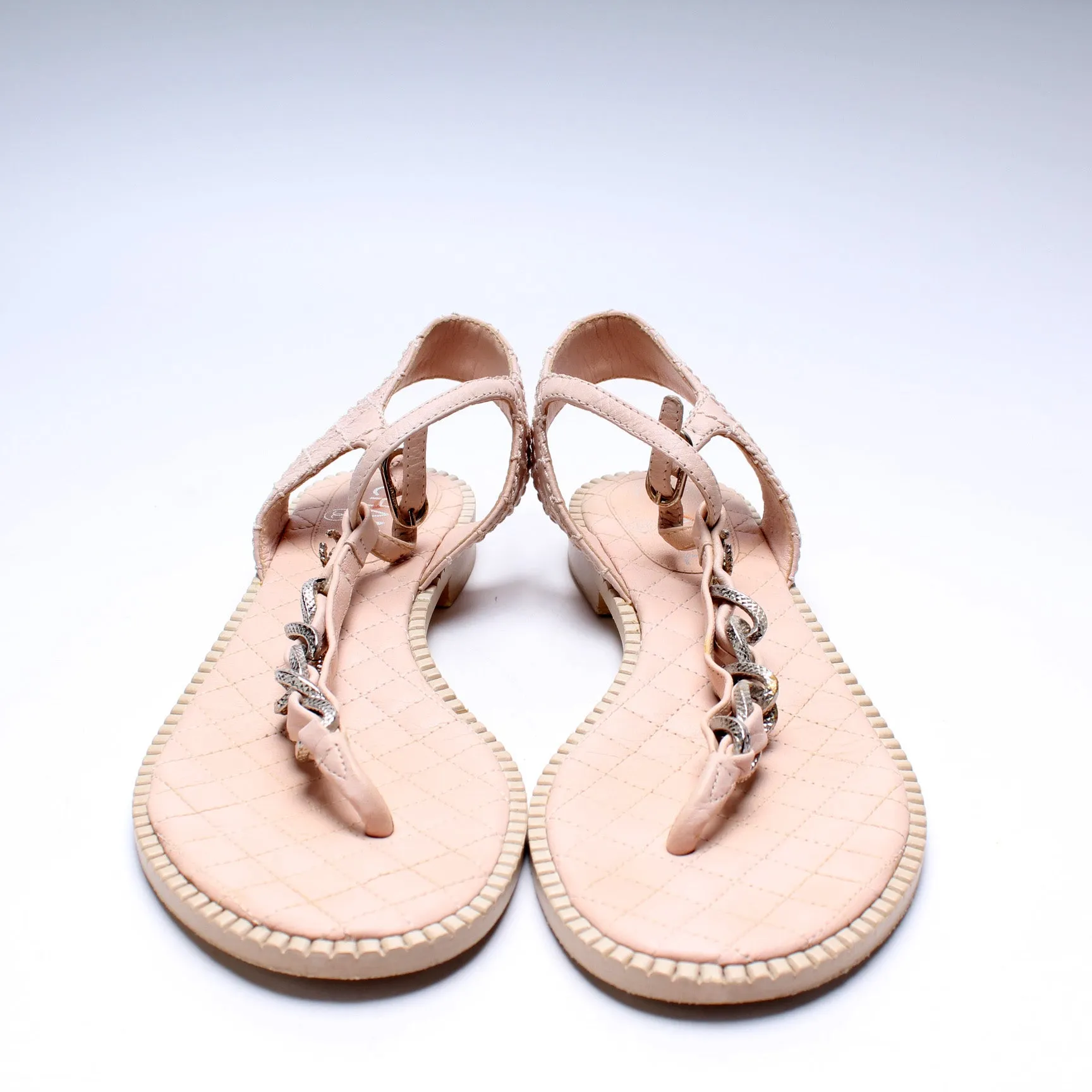 CC Chain T-Strap Sandals Size 40.5