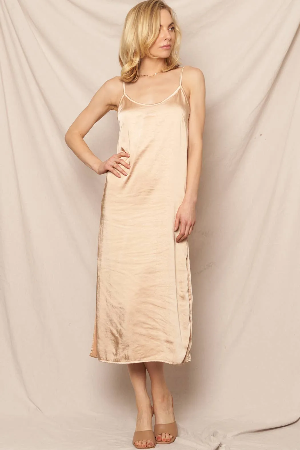 Champagne Sips Slip Dress