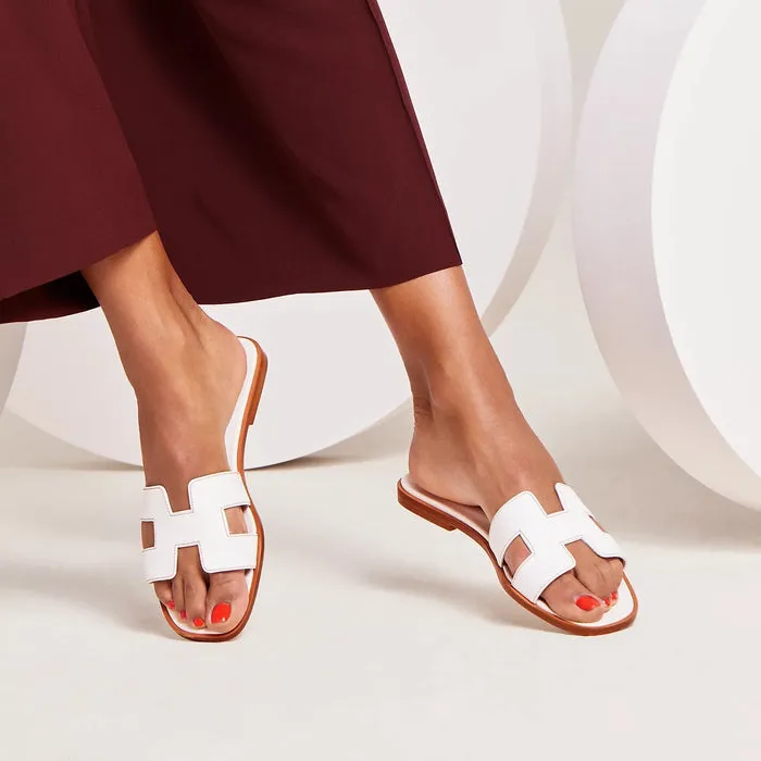 Classic H-Strap Leather Sandals