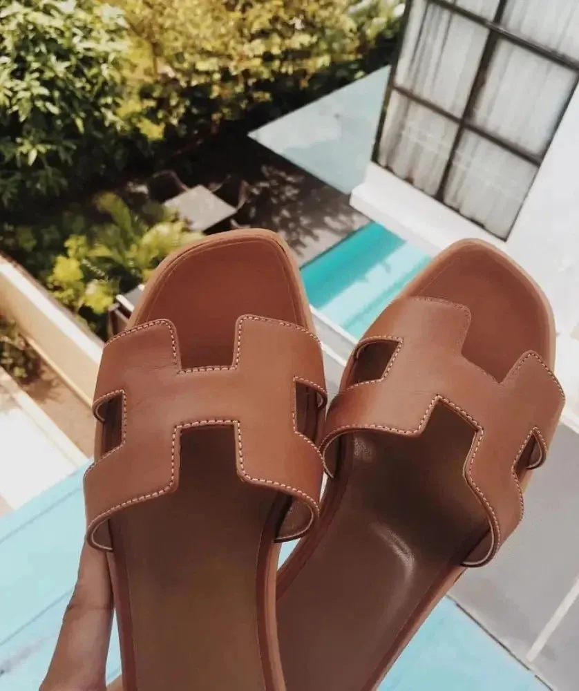 Classic H-Strap Leather Sandals
