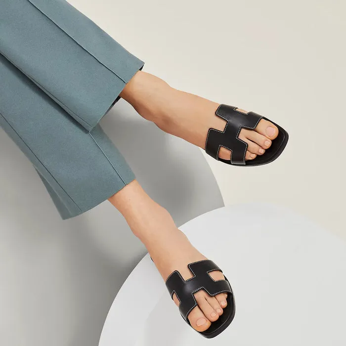 Classic H-Strap Leather Sandals