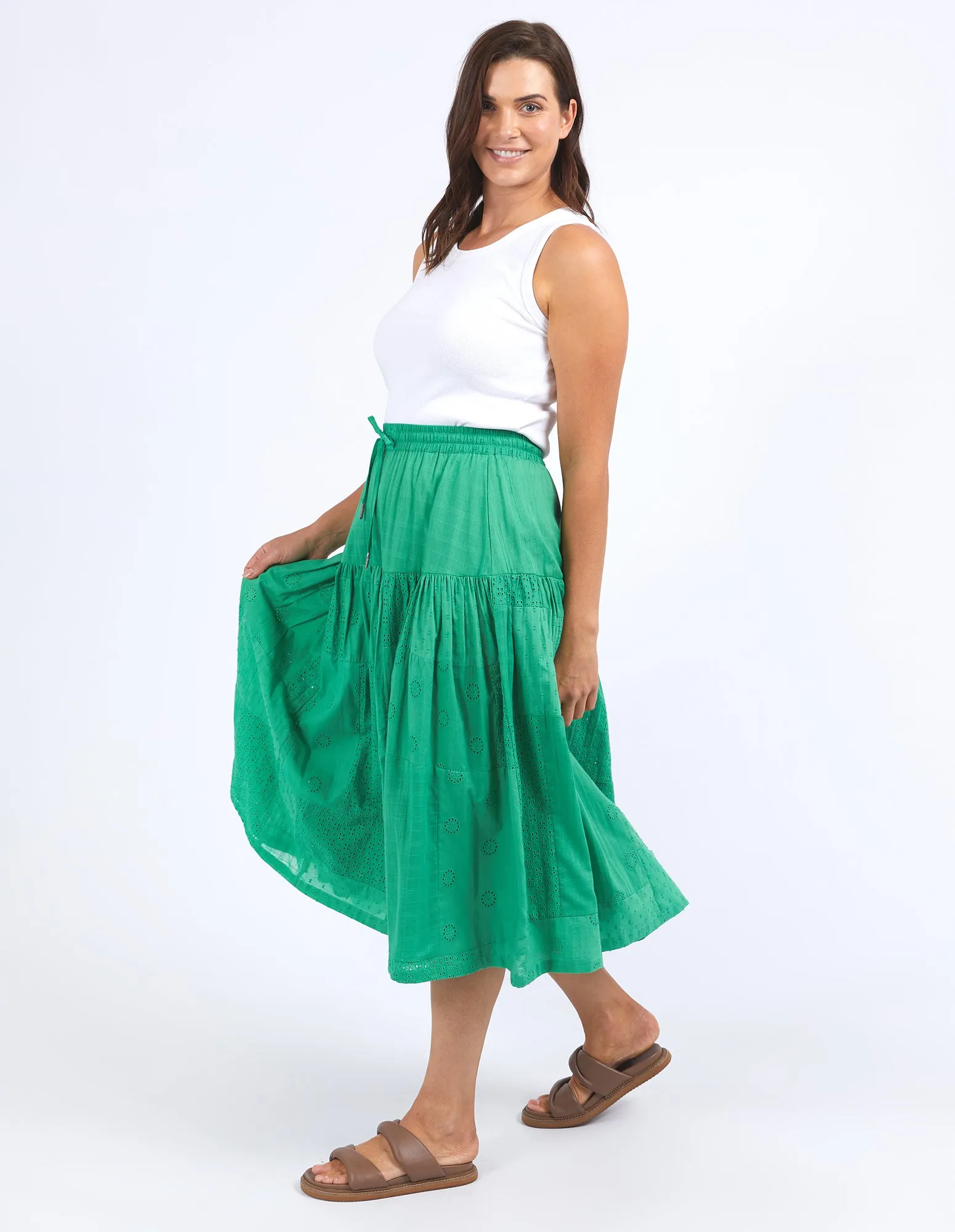 Clementine Midi Skirt - Greenbriar