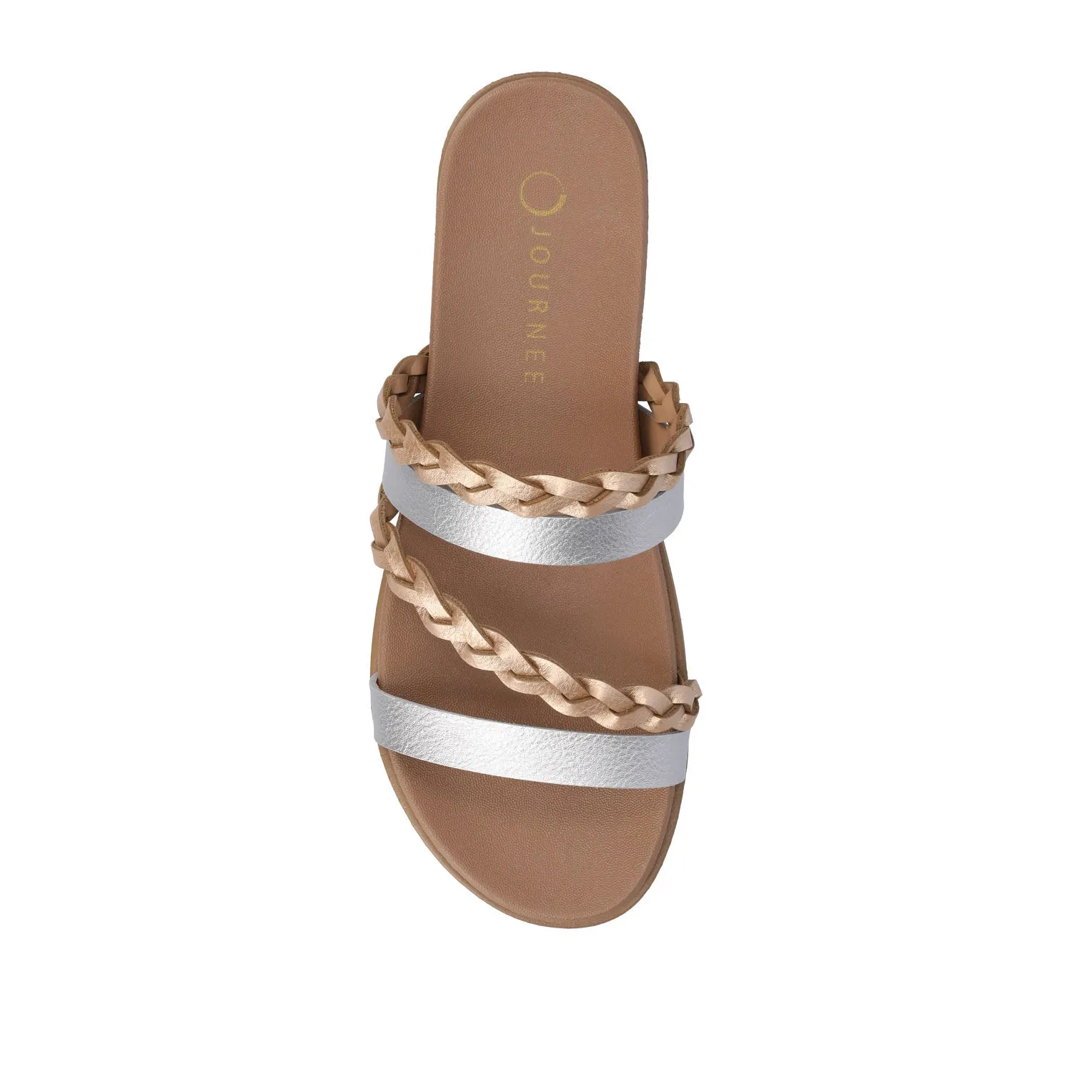 COLETTE SLIDE SANDALS IN FAUX LEATHER