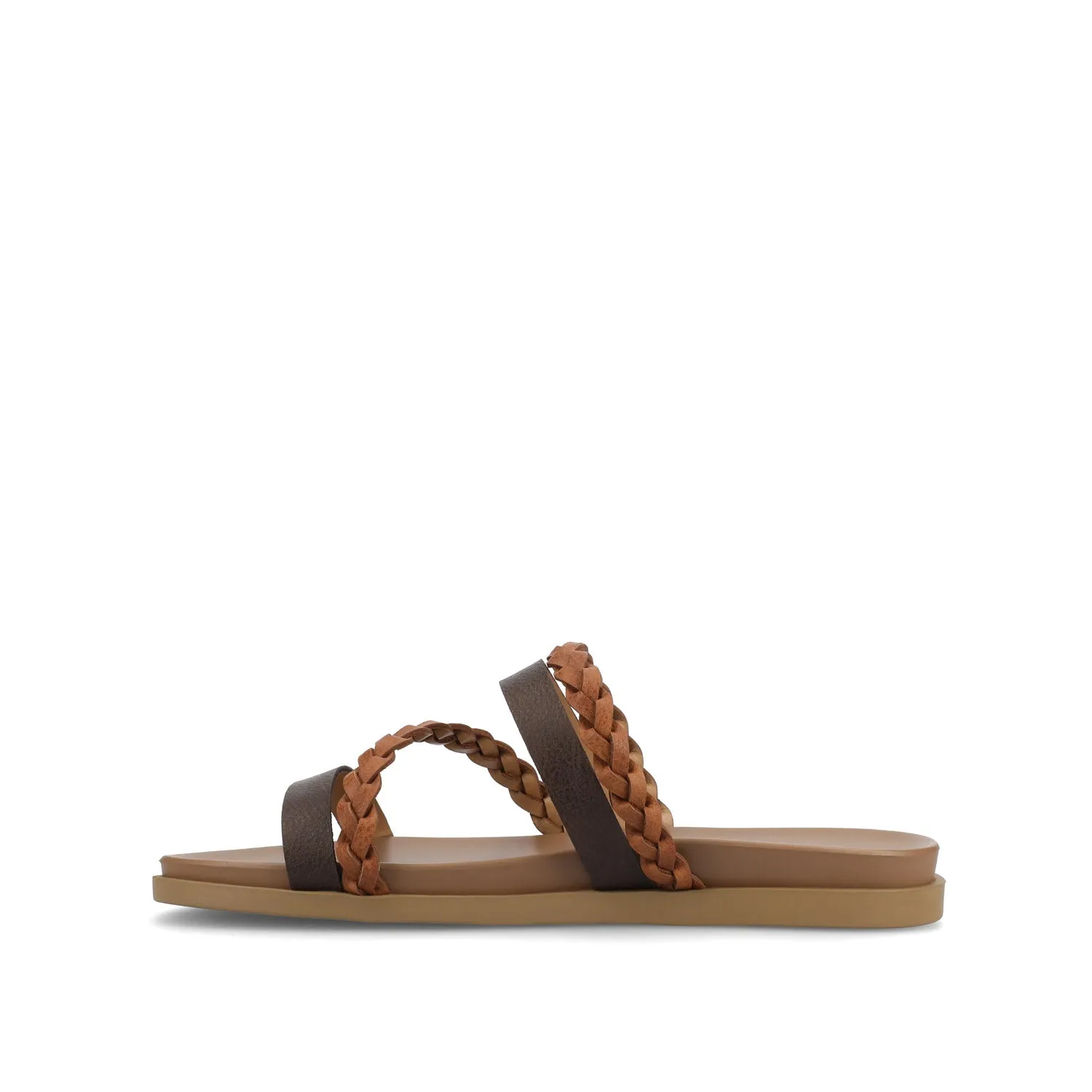COLETTE SLIDE SANDALS IN FAUX LEATHER