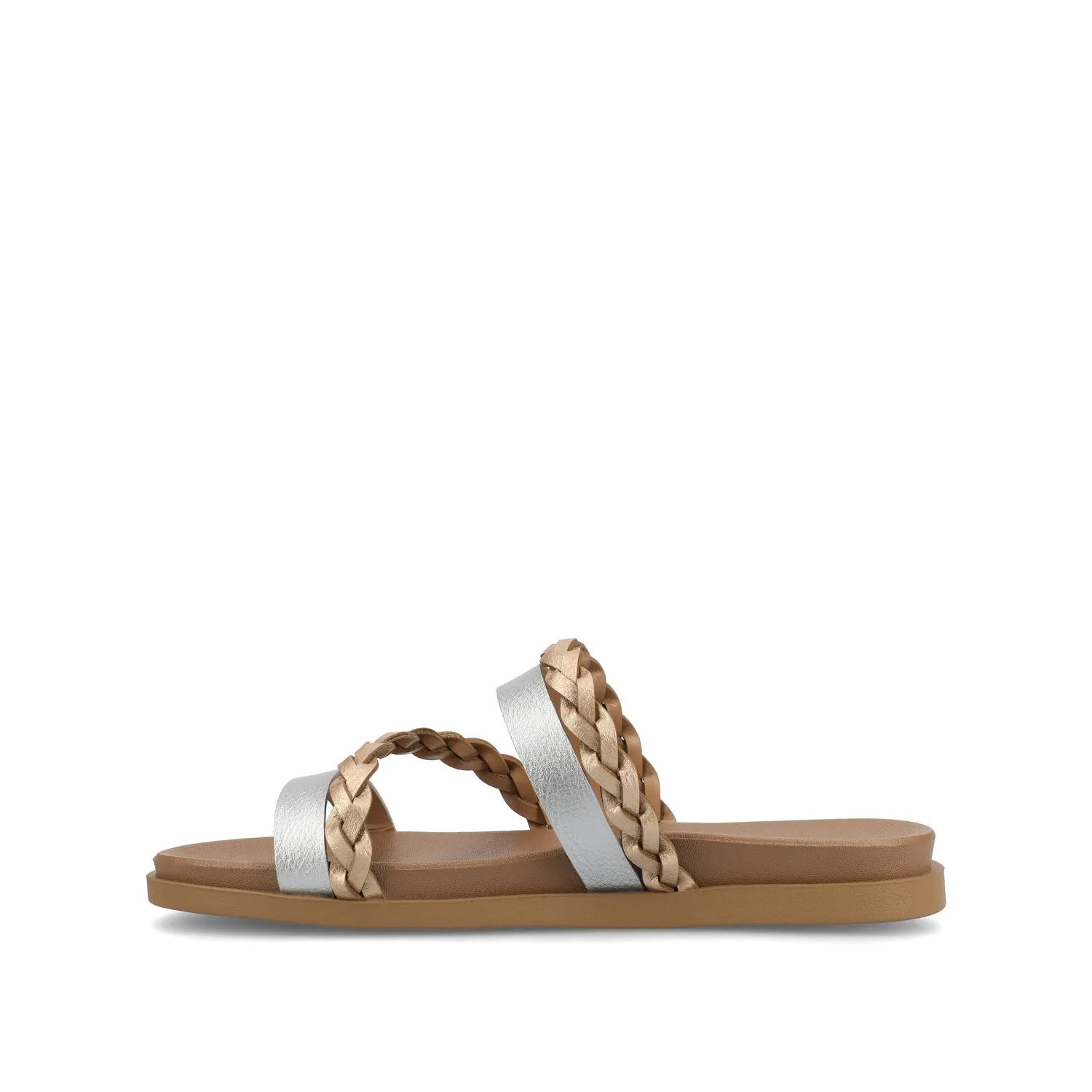 COLETTE SLIDE SANDALS IN FAUX LEATHER