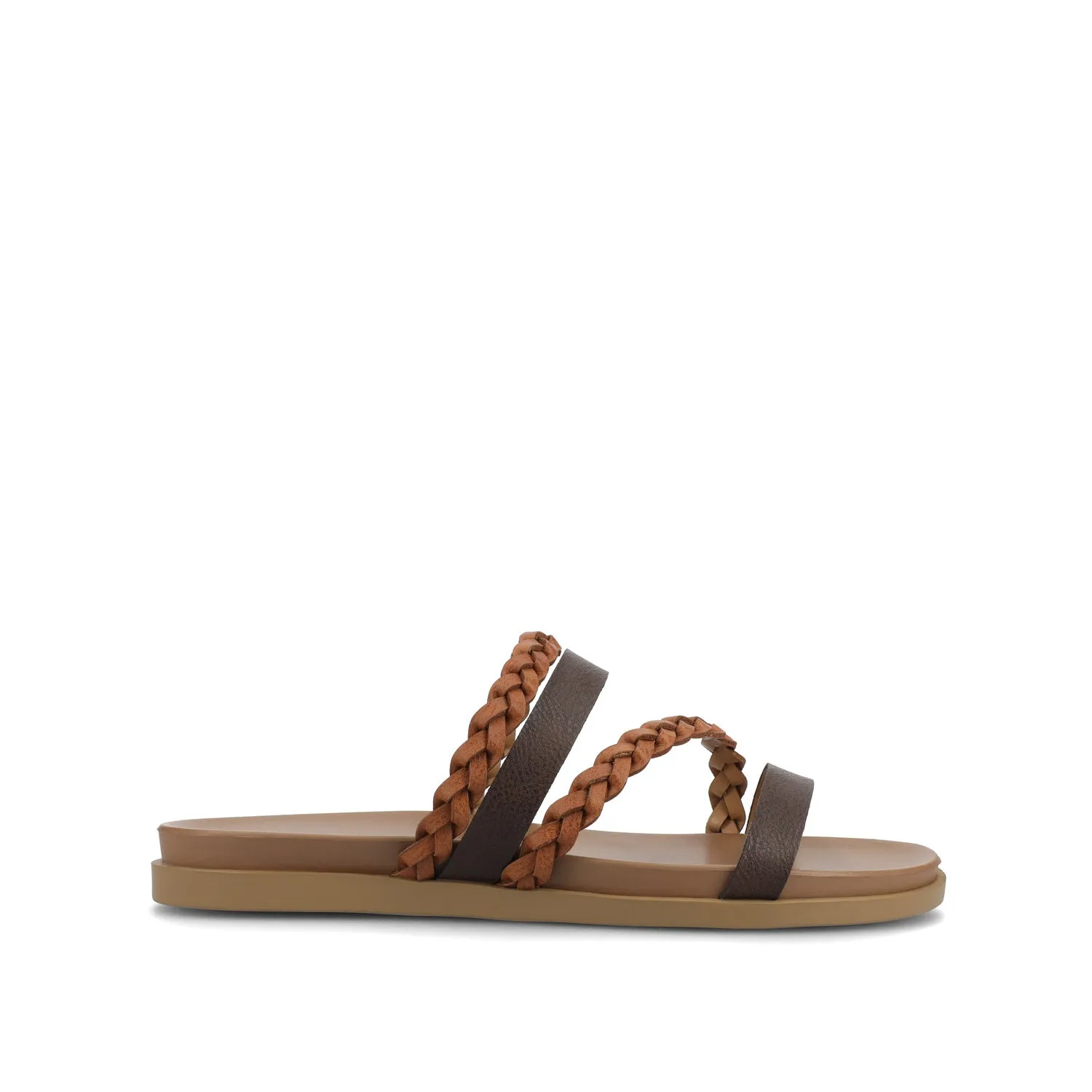 COLETTE SLIDE SANDALS IN FAUX LEATHER
