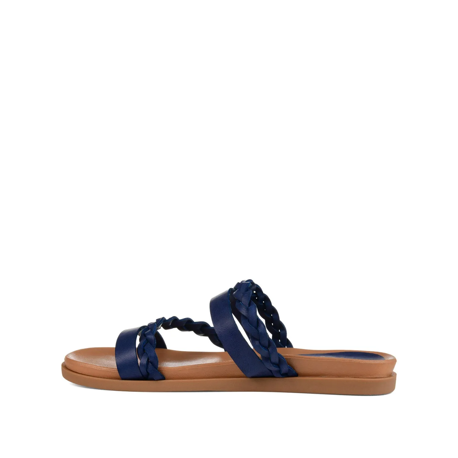 COLETTE SLIDE SANDALS IN FAUX LEATHER