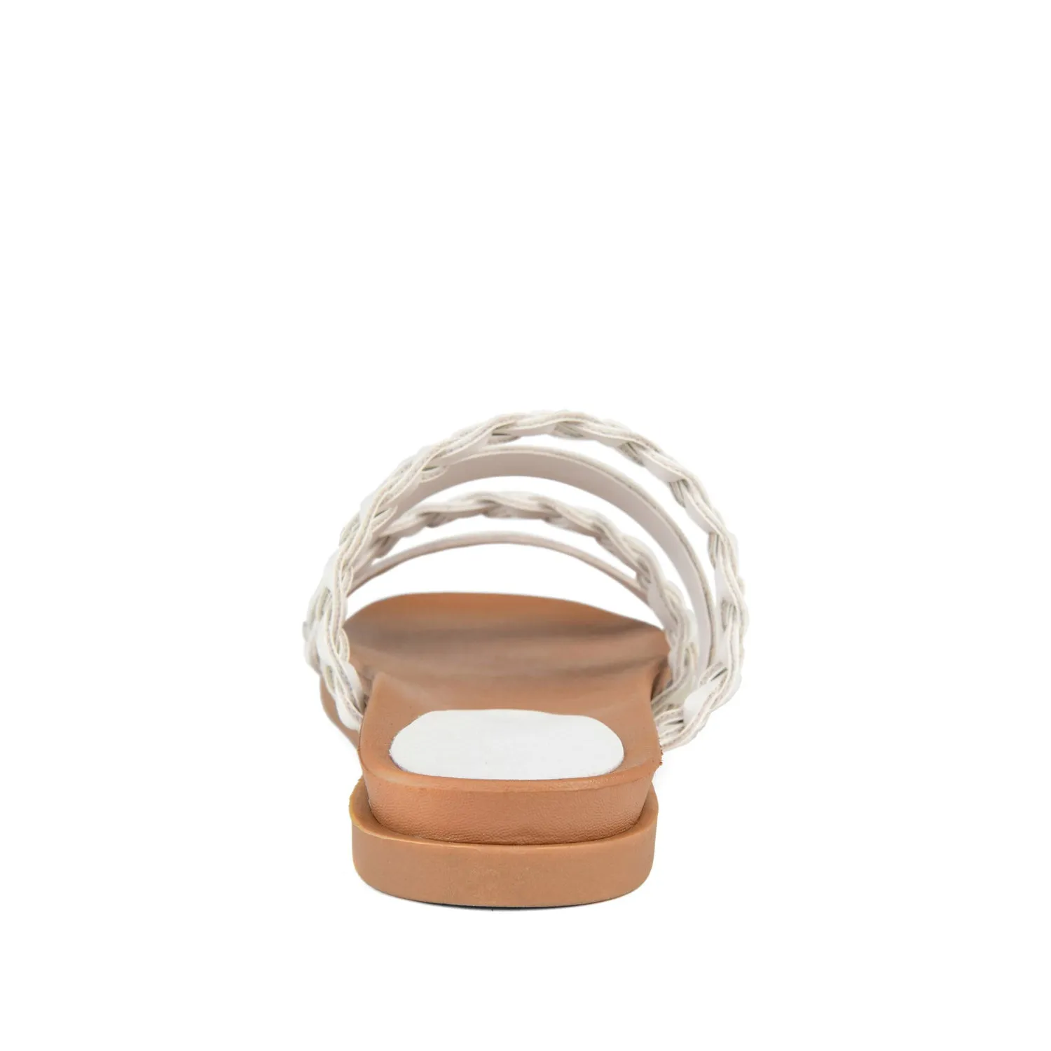 COLETTE SLIDE SANDALS IN FAUX LEATHER