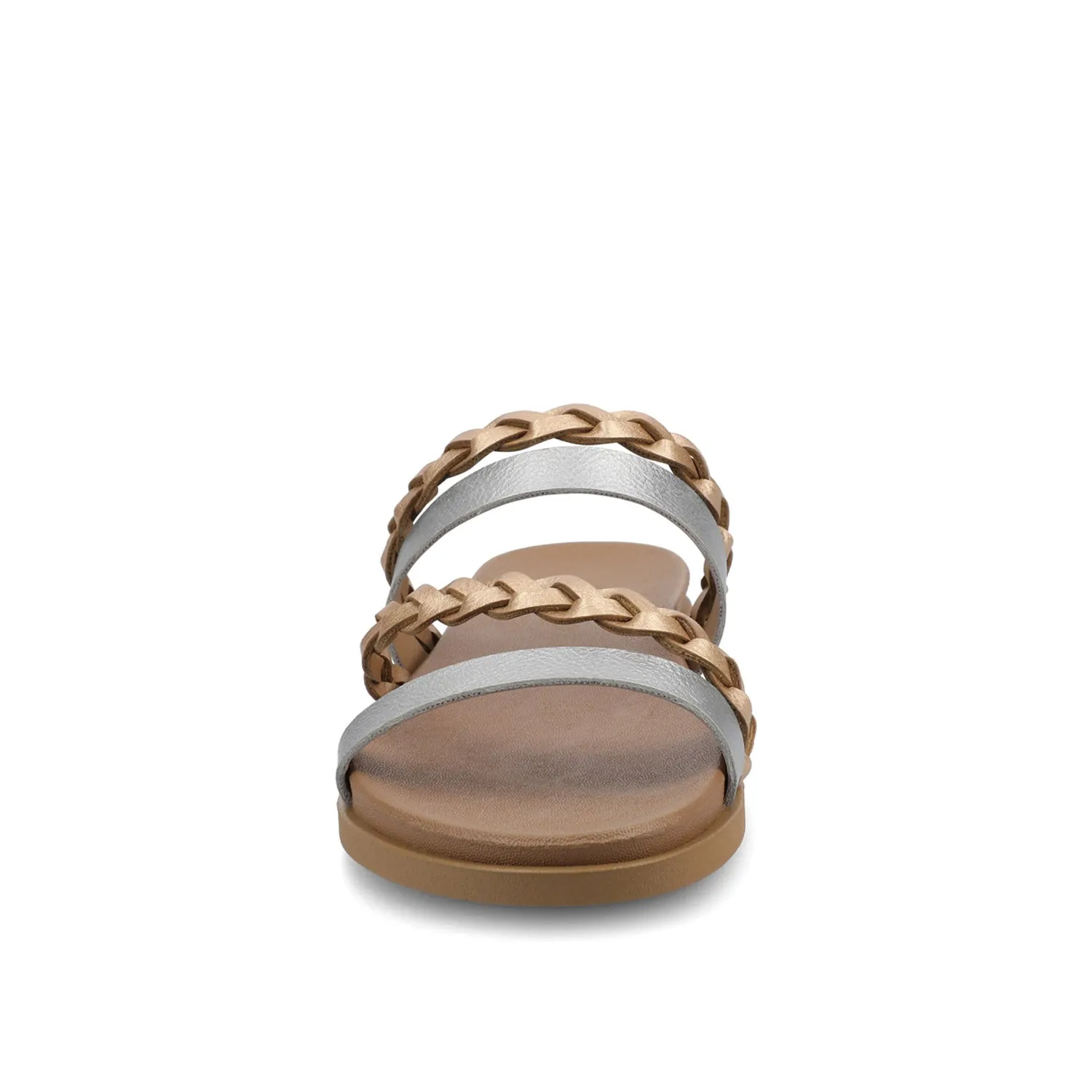 COLETTE SLIDE SANDALS IN FAUX LEATHER