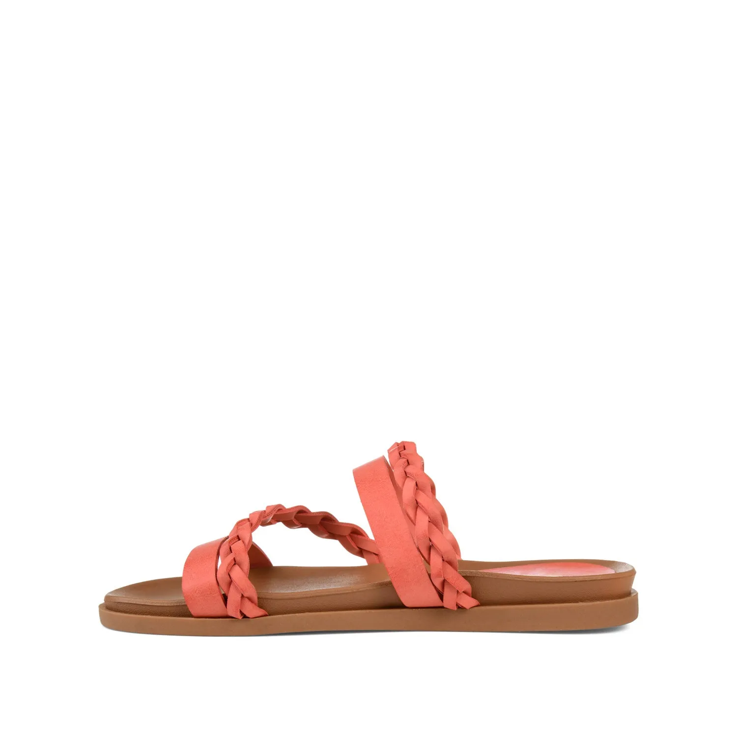 COLETTE SLIDE SANDALS IN FAUX LEATHER