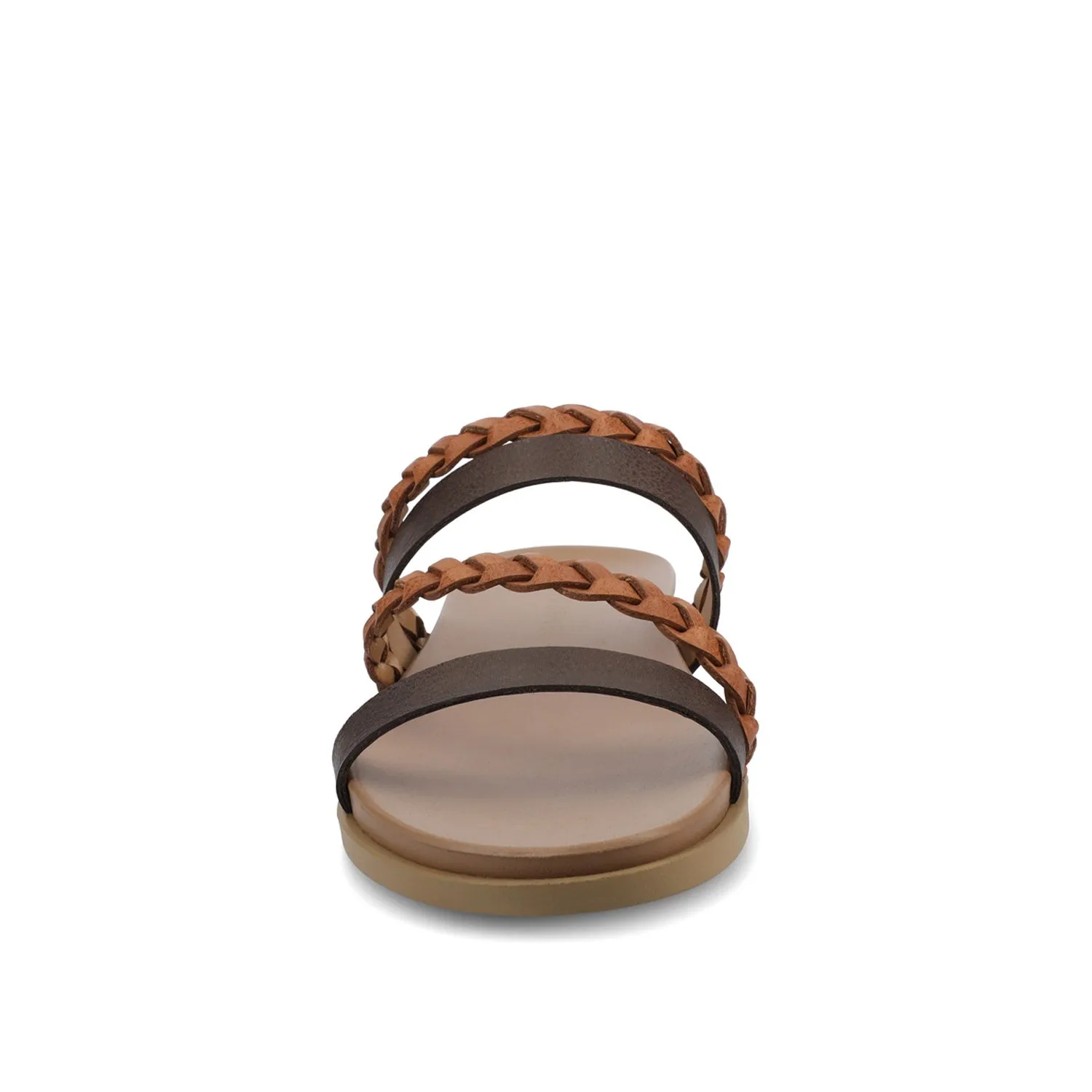 COLETTE SLIDE SANDALS IN FAUX LEATHER