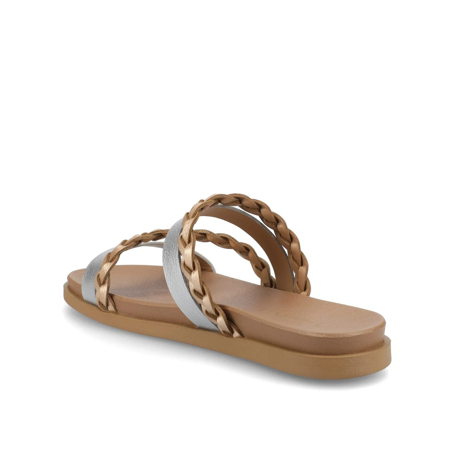 COLETTE SLIDE SANDALS IN FAUX LEATHER