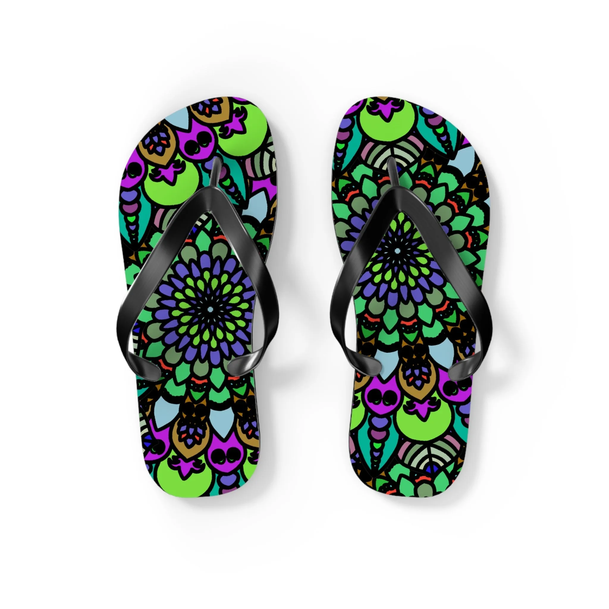 Colorful Mandala Bohemian Flip Flops