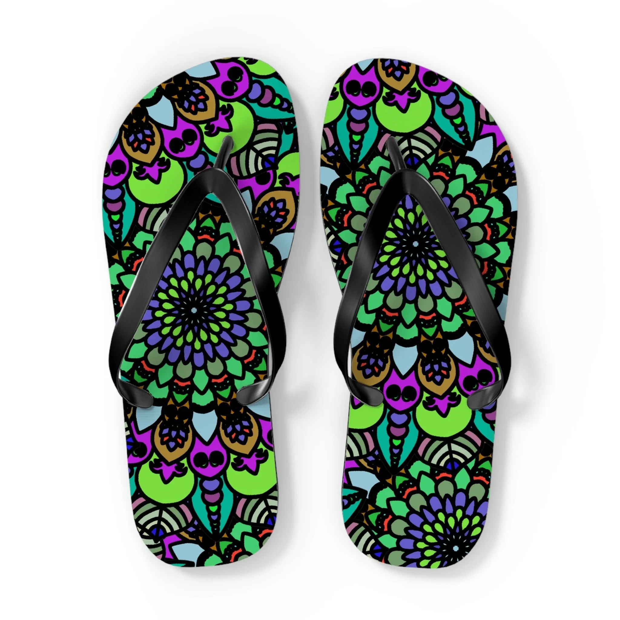 Colorful Mandala Bohemian Flip Flops