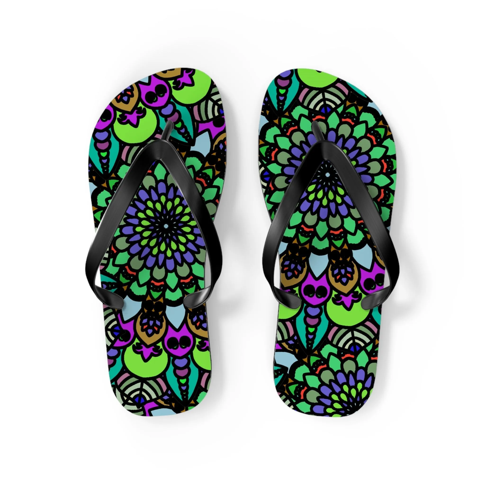 Colorful Mandala Bohemian Flip Flops