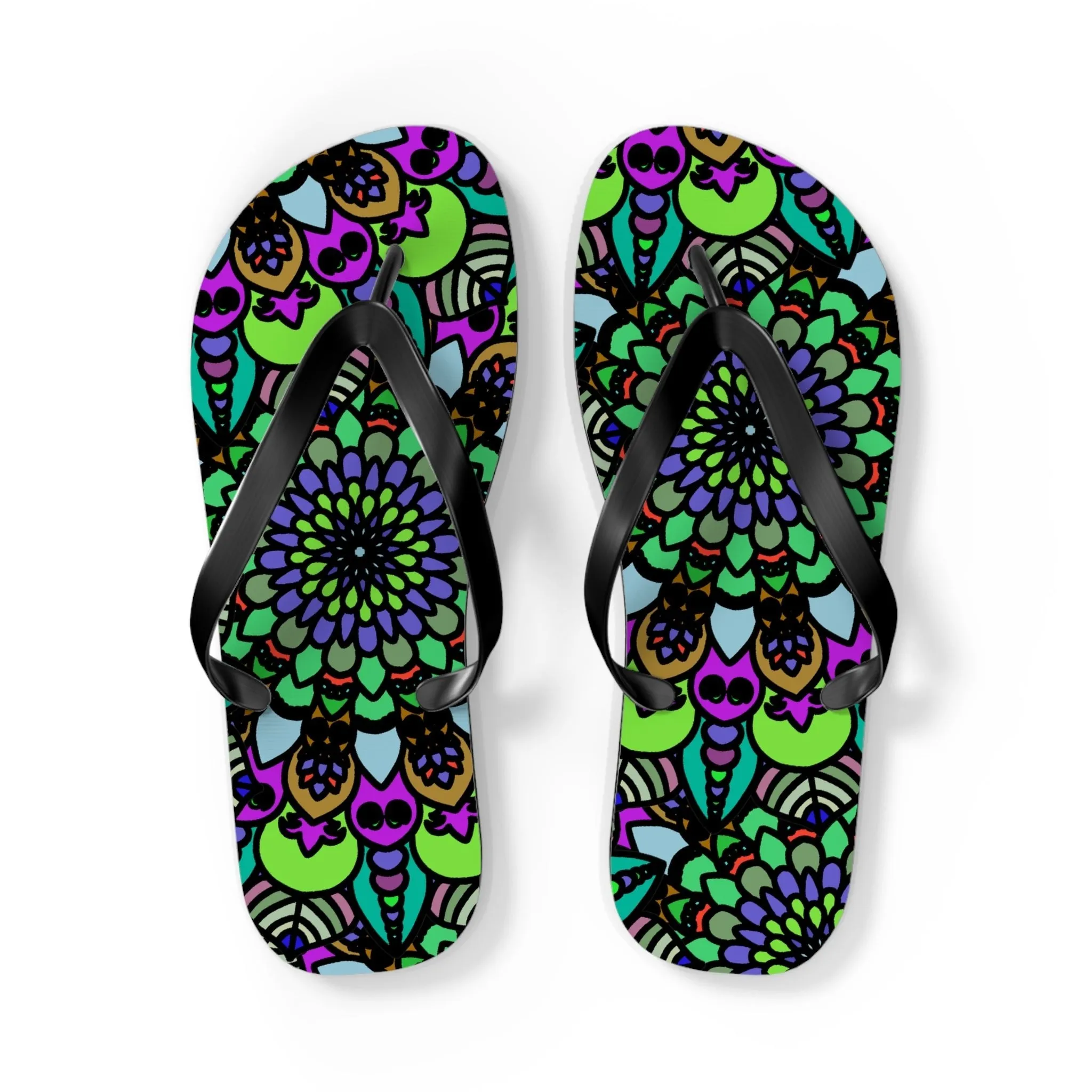 Colorful Mandala Bohemian Flip Flops