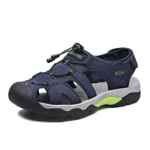 Comfortable Casual Big Size Men Genuine Leather Sandals Vacation Beach Shoes
