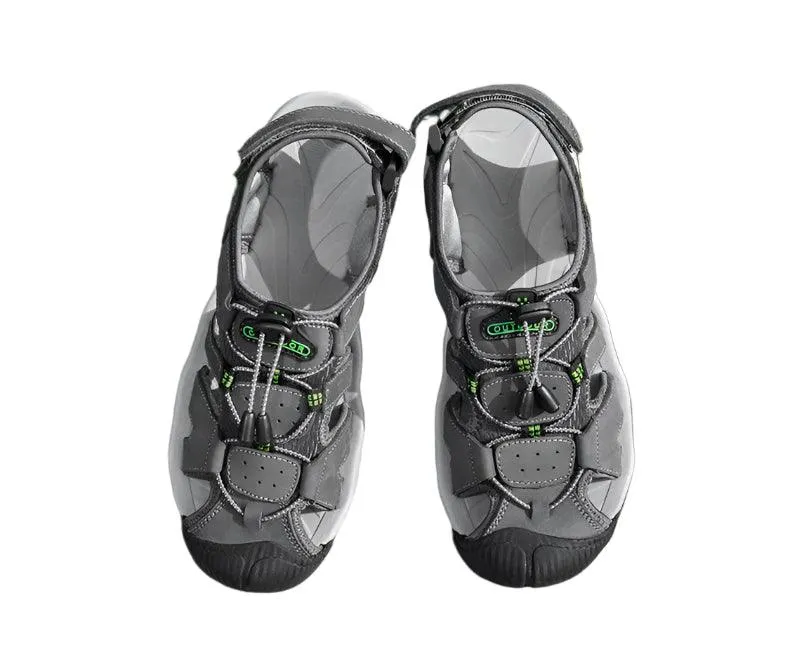 Comfortable Casual Big Size Men Genuine Leather Sandals Vacation Beach Shoes