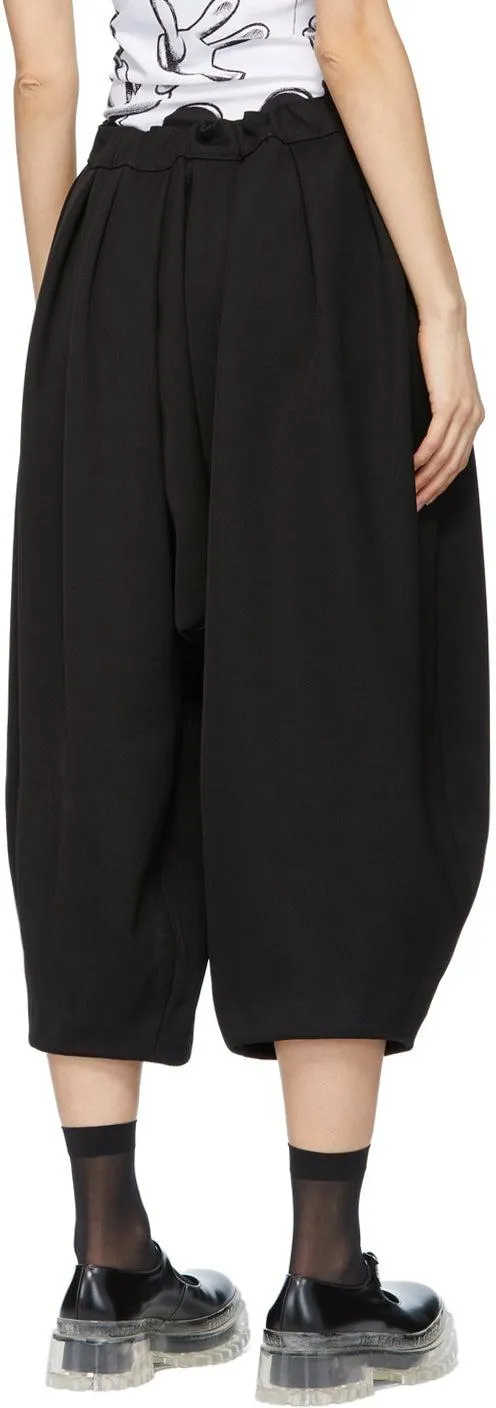 Comme des GarÃ§ons Black Pull-On Crop Trousers