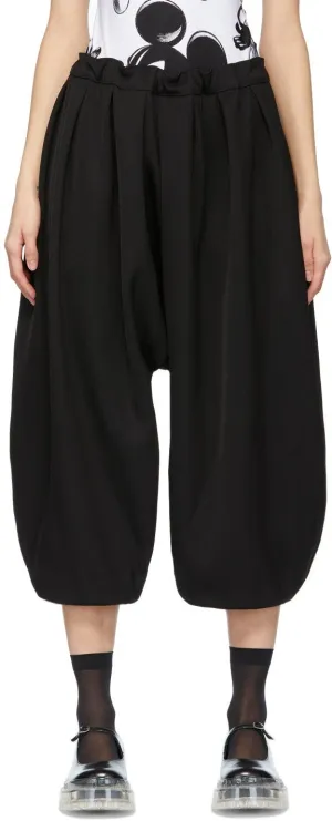 Comme des GarÃ§ons Black Pull-On Crop Trousers