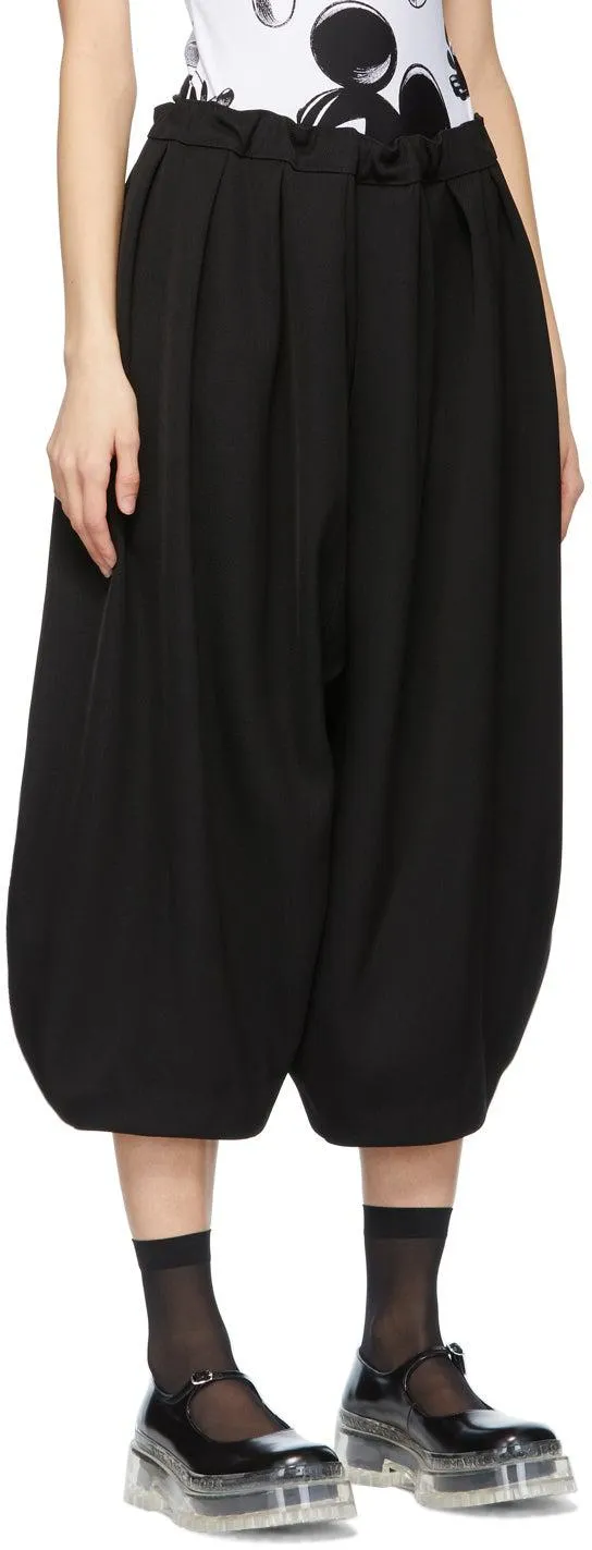 Comme des GarÃ§ons Black Pull-On Crop Trousers