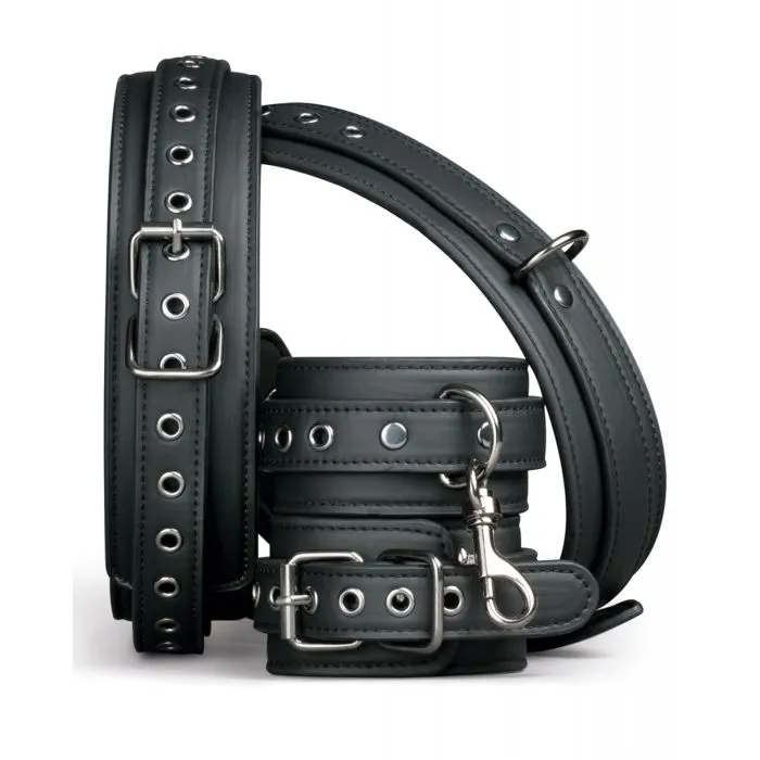 Easy Toys Black Thigh and Wrist Cuff Set