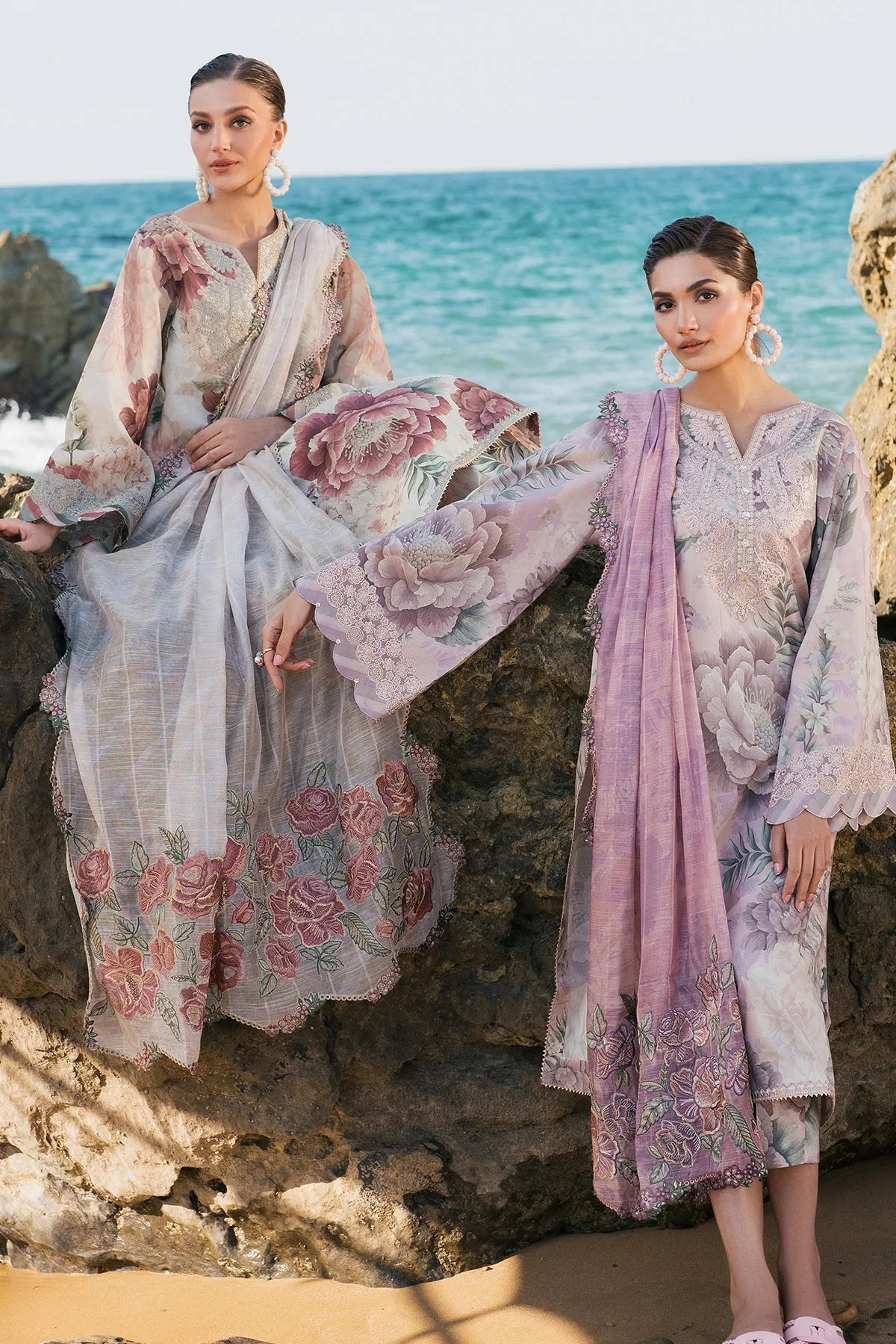 EMBROIDERED PRINTED LAWN UF-4123