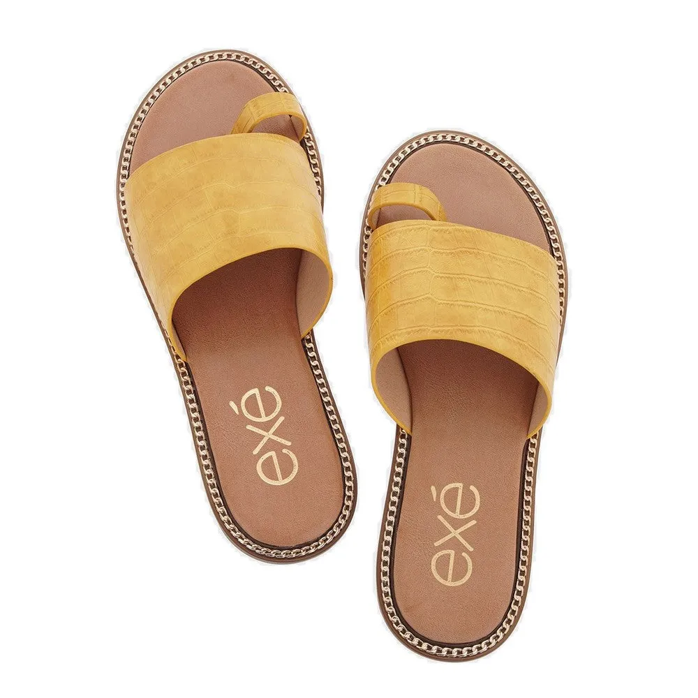 EXE ALEXIA 140 YELLOW FLAT SANDAL