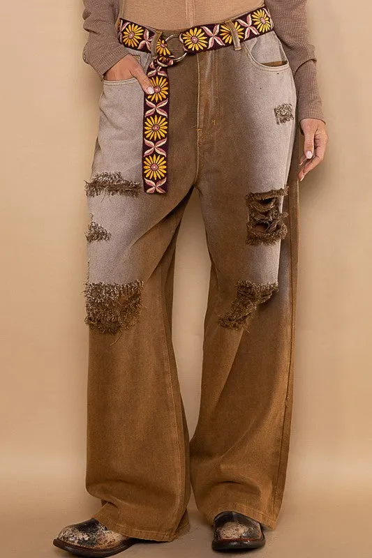 Faded Wide Pants