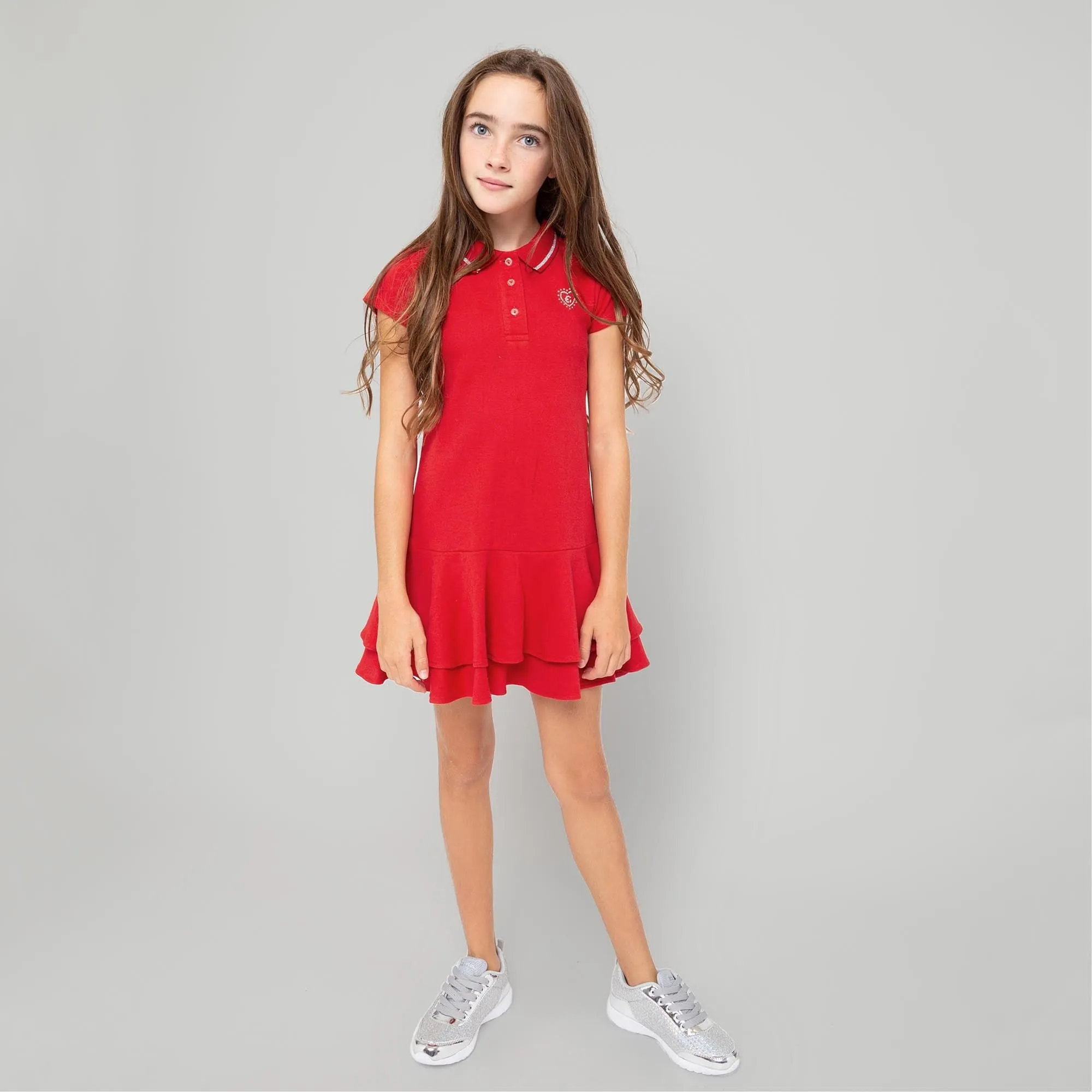 Girls Red Polo Dress