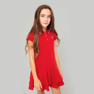 Girls Red Polo Dress
